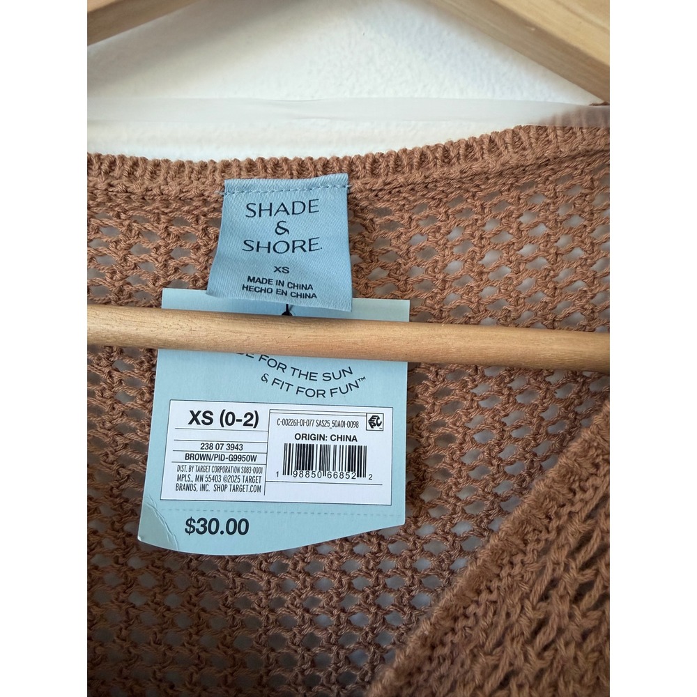 Target Women's Crochet Bell Sleeve Swim Cover Up  Shade & Shore Brown Size XS - Picture 4 of 5